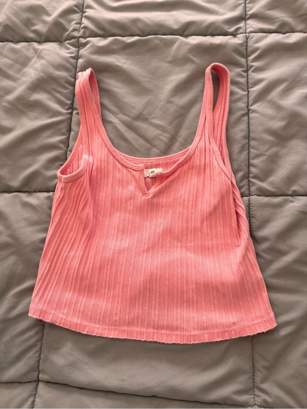AERI Pink Ribbed Tank Top